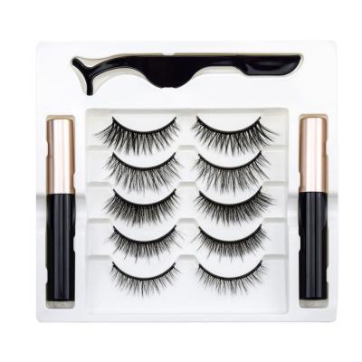 Κίνα Wholesale Convenient and Comfortable 3D 5 Pairs Mixed Magnet False Eyelashes Set, Cruelty Free Private Label Eyelashes Set προς πώληση