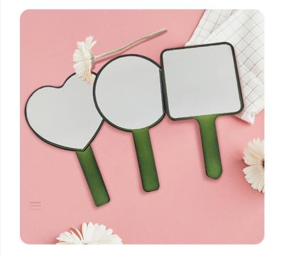 China New Personalized Handle Mirror Plated Square Mirror Pocket Portable Custom Gift Travel Makeup Mirror for sale