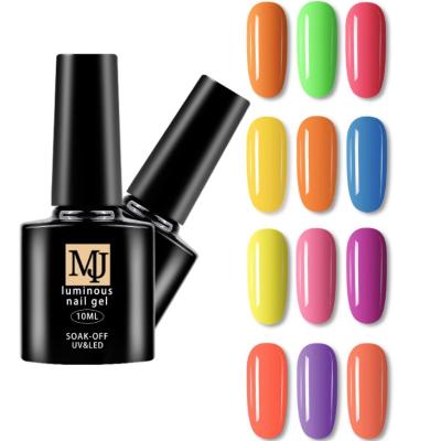 China Wholesale Nail Art Luminous Glue Nail Polishes Hot Sale Candy 12 Color Nail Art DIY Gel Nail Polish Set for sale