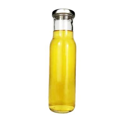 China Eco Friendly 250ml Beverage Clear Storage Glass Bottle For Juice With Metal Lid for sale