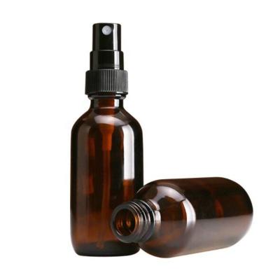 China Wholesale 60ml 120ml Boston Spray Cosmetic Amber Glass Bottle For Essential Oil Perfume Cosmetic for sale