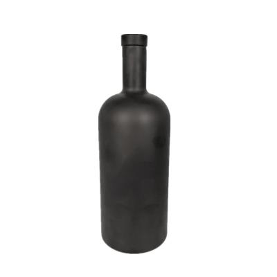 China Beverage Making Black Color 750ml Vodka Glass Bottle 750ml Rum Bottle for sale