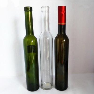 China Transparent Green Amber Beverage Color 375ml Liquor Wine Champagne Glass Bottles With Cork for sale