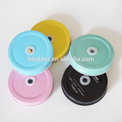 China Customized wholesale child safe 70mm mason jar lids with hole for sale