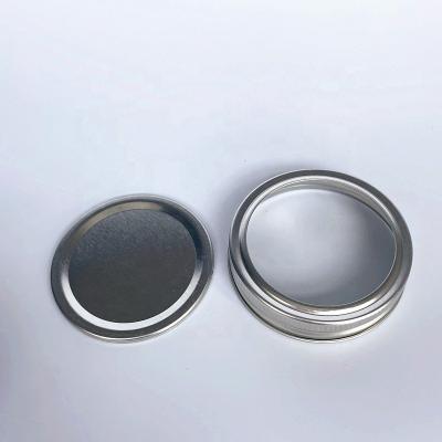 China Non Leak Proof Silver Color 70mm Metal Screw Lid 2pieces Mason Jar Sealing Lid With Flat Lid And Ring for sale