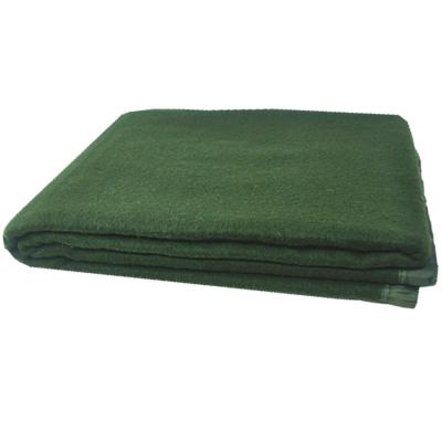 China Cheap Wholesale Army PHOENIX Anti-Pilling Blanket 5% Wool 95% Polyester Winter Heavy Solid Warm Green Oliver BLUE Satin Bound Edge for sale