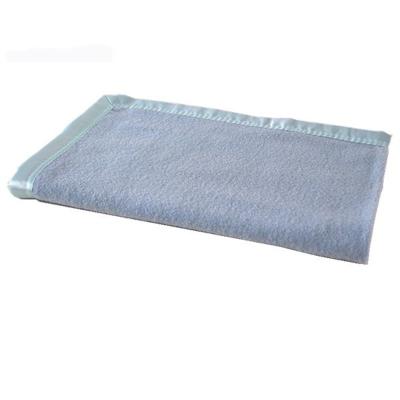 China PHOENIX 100 Baby Alpaca Winter Blanket Deluxe Solid Color BLUE Disposable Thick Satin Bound Edge for sale