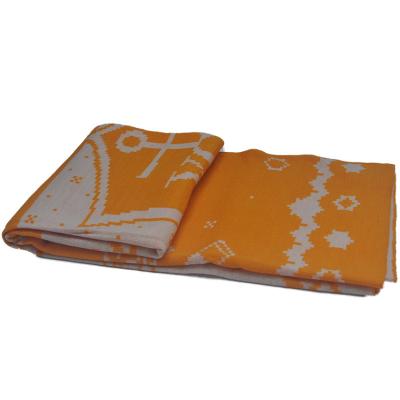 Κίνα PHOENIX Anti-Static BLUE Merino Wool Bulky Knit Blanket Jacquard Branded With Logo Wholesale Luxury Mexican Pizza Burrito Blanket προς πώληση