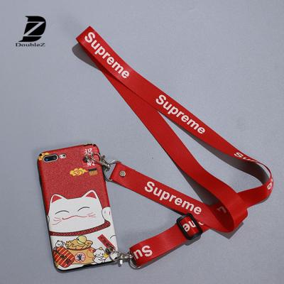 China Custom Satin Cell Phone Holder Lanyard for sale