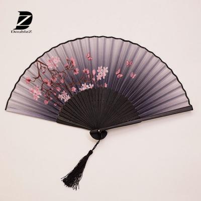 China Europe Promotion Rib Hand Held Folding Bamboo Fans As A Gift for sale