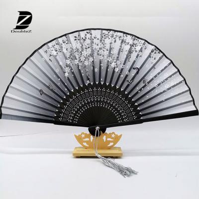 China Europe Custom Printed Hand Bamboo Folding Paper Fan For Promotion for sale