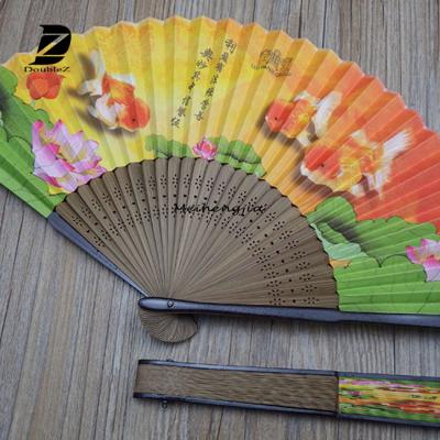 China Custom Foldable Bamboo Paper Fan From Europe for sale