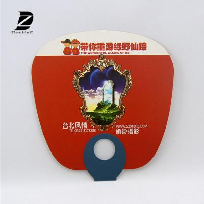 China Europe Advertising PP Fans With O Shape Handle for sale