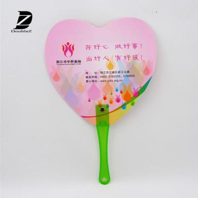 China Europe promotional plastic souvenir pvc/pp hand fans for sale