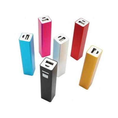 China Power Supply Colorful - Logo Footprint 18650 Lithium Battery Cylinder Rectangular Shape 2600 mAh Power Bank Charger for sale