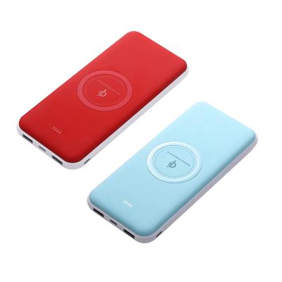 China Portable Power Bank 10000mAh QI Wireless Charging Fast Charging Radio Powerbank 10000mAh with Oil Rubber for sale