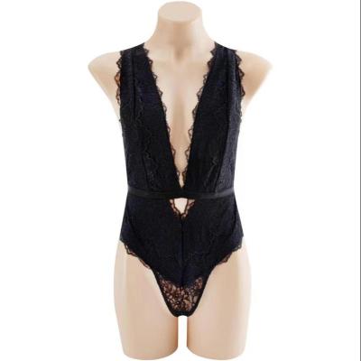 China Sexy Teddy Lace And Double Rayon High Quality Sexy Cross Back Layer Strap Supplier Jumpsuit for sale