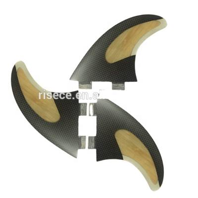 China Quilhas Double Tab Base Surfboard Fins Black Carbno Fiber Fin High Quality Unisex Surfboard Bamboo Fins Twin Tab Base for sale