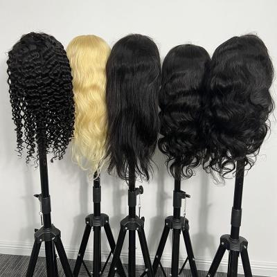 China Wholesale Raw Virgin Brazilian Curly Hair Wigs Vendor Lace Front Wig AFL Pre Pluck Natural Curly 360 Lace Wig for sale