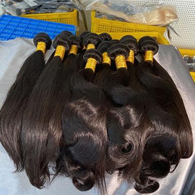 China Strengthen Weft Double Suction Raw Unprocessed Virgin Brazilian Hair Extension Bulk Wholesale Bundles Hair Supplier for sale