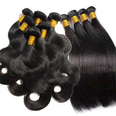 China Strengthen Weft 30 Inch Bodywave Raw Brazilian Virgin Hair Wholesale Unprocessed Hair Bundles Extension With Losure for sale