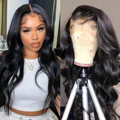 China Curly 12 Grade Full Lace Wig 40 Inches Bodywave 100% Deep Wave Virgin Human Hair 13x4 Pre Pluck Lace Wig for sale