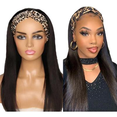 China 20inch Cheap Wholesale Straight Wig Headband Raw Human Hair Cuticle Aligned Kinky Curly Virgin Hair Vendors for sale