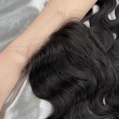 China Strengthen Brazilian Hair Bundles Weft Cuticle Aligned Closure 4x4 5x5 Brazilian Hair Weft Cuticle Frontal Hd Transparent Swiss Lace Closure And Headband for sale