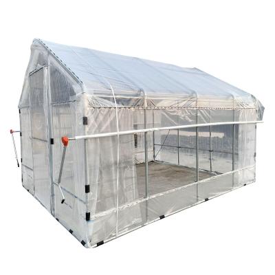 China Vegetable Fruits Flowers A Simple Structure Galvanized Greenhouse With Automatic Shading for sale