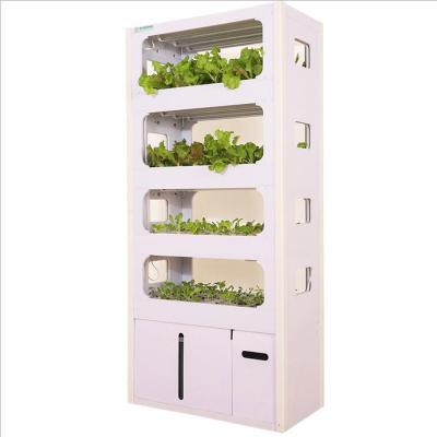 China Easy Growing Plant Garden Vertical Aeroponics Tower Systems Plant Hydroponic Fish Plant Growing With LED Grow Light for sale