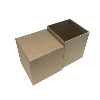 China Custom Black Logo Square Brown Kraft Paper Tea Box Small Recyclable Recycled Kraft Paper Gift Box With Lid And Base for sale