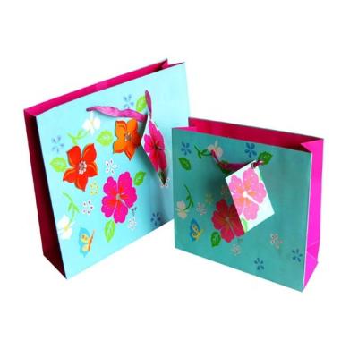 China Recyclable craft packaging gift bags outside and inside printing colorful small paper bags gift bags with gift tags for sale