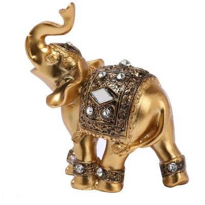 China Gold European Elephant Decoration Handwork Resin Elephant Creative Home Office Living Room Elephant Decoration for sale