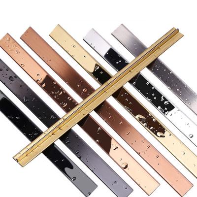 China Customized high quality modern 304 stainless steel gold tile trim for wall and floor tile decorative strip for sale