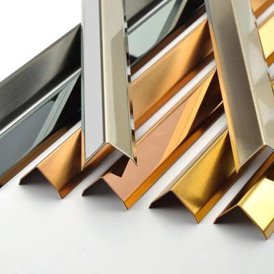 China Free Sample Modern 304 Stainless Steel Trim L Shape For Decoration Metal Tile Corner Profiles for sale