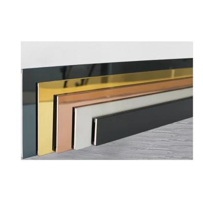 China Free Sample Modern Metal Tile Profile Edging Skirting Line Waterproof Skirting Cover Stainless Steel Decoration for sale