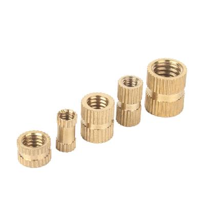 China Supply M3M4M5M6M8 Brass Insert Nut Knurling Insert Embedded Nut Female Threaded Fastener Wholesale for sale