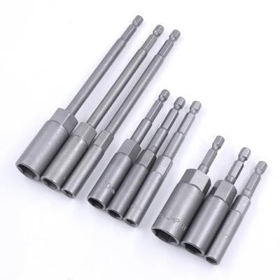 China CRV 1/4 Wind Socket Non-Magnetic Socket Inner Hex Key Nut Batch Pneumatic Deepening Quick Tool for sale