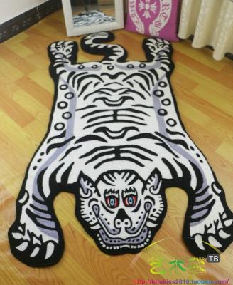 China Creative Trend Tiger Skin Whole Blanket of Mat Simulation Tiger Carpet Washable Animal Skin Animal for sale