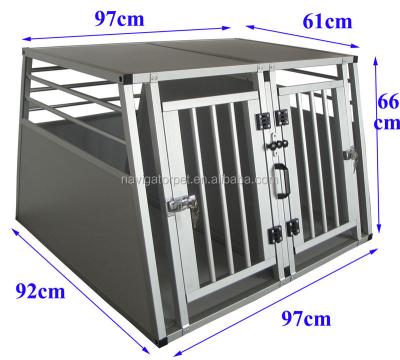 China Sustainable Metal Pet Cage With Double Doors , Metal Dog Cage for sale