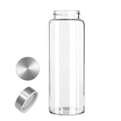 China Bpa Free Viable Clear Glass Water Bottle 32oz Water Bottle Eco Friendly Glass Water Bottle for sale