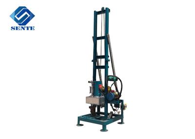 China Portable water drilling machine, can drill 100m depth, 300mm diameter, blue, home farm use for sale