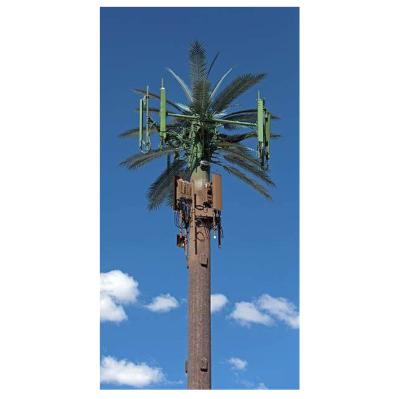 China Antennas And Other Equipments Factory Low MOQ Telecommunication Supply Galvanized Steel Artificial Palm Tree Camouflage Antenna Tower for sale