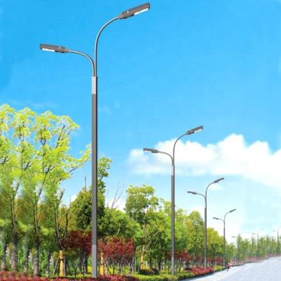 China 5-10m Sq Dual Arms LED Street Light Pole Galvanized Steel Smart Pole Custom Designs for sale