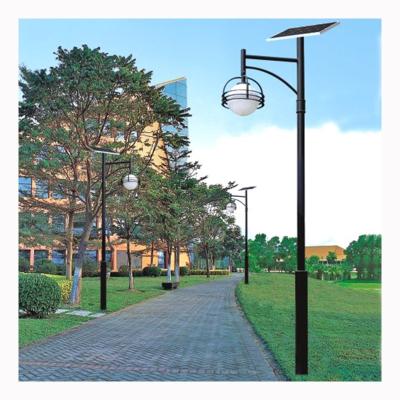 China Square Classic Style Galvanized Steel Pavement Garden And Yard Street Light Pole With Solar LED Lamp for sale