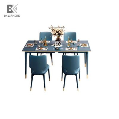 China 2021 Hot Sale Luxury Style (Height) Adjustable Wood Table and Chairs Massive Dining Table Set Solid Wood Legs for sale