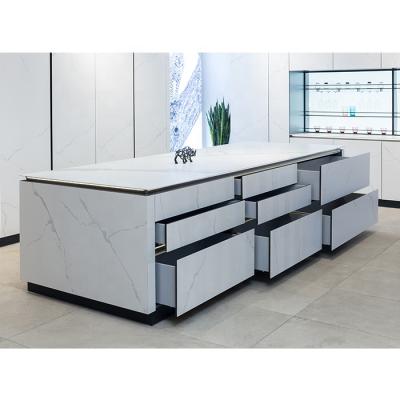 China WIDERLY USED AT HOME OR COMERCIAL AREAS Modern Designs Home Kitchen Bespoke Smart Assembled Porcelain Handleless Slabss Sideboards for sale