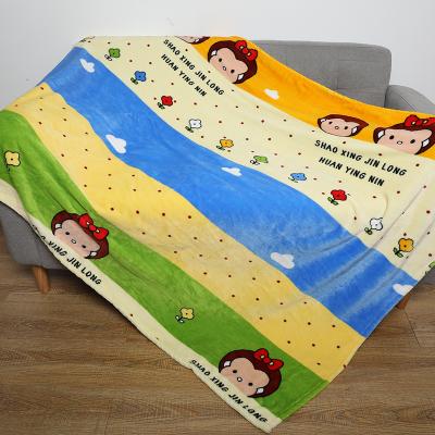 China Folded Flannel Children's Cartoon Baby Blanket Mat Baby Super Soft Pet Flannel Fleece Blanket Throw Blanket for sale