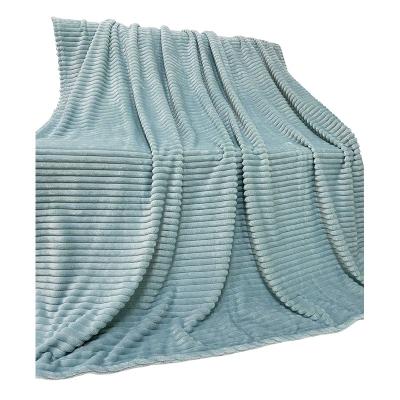 China Folded Spot Dyed Flannel Thickened Sofa Blanket Office Air Conditioning Nap Blanket for sale