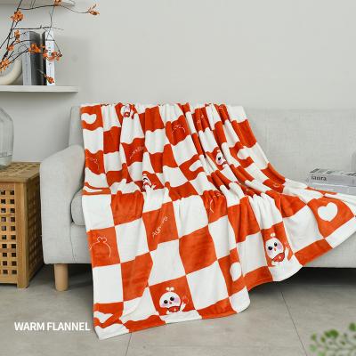 China Custom Nap Blanket Coral Fleece Blanket Folded Shawl Air Conditioned Flannel Printed Blanket for sale